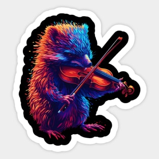 Echidna Playing Violin Sticker